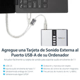 StarTech.com Tarjeta de Sonido 7,1 USB Externa Adaptador Conversor puerto SPDIF Audio Digital Óptico Tarjetas de audio N