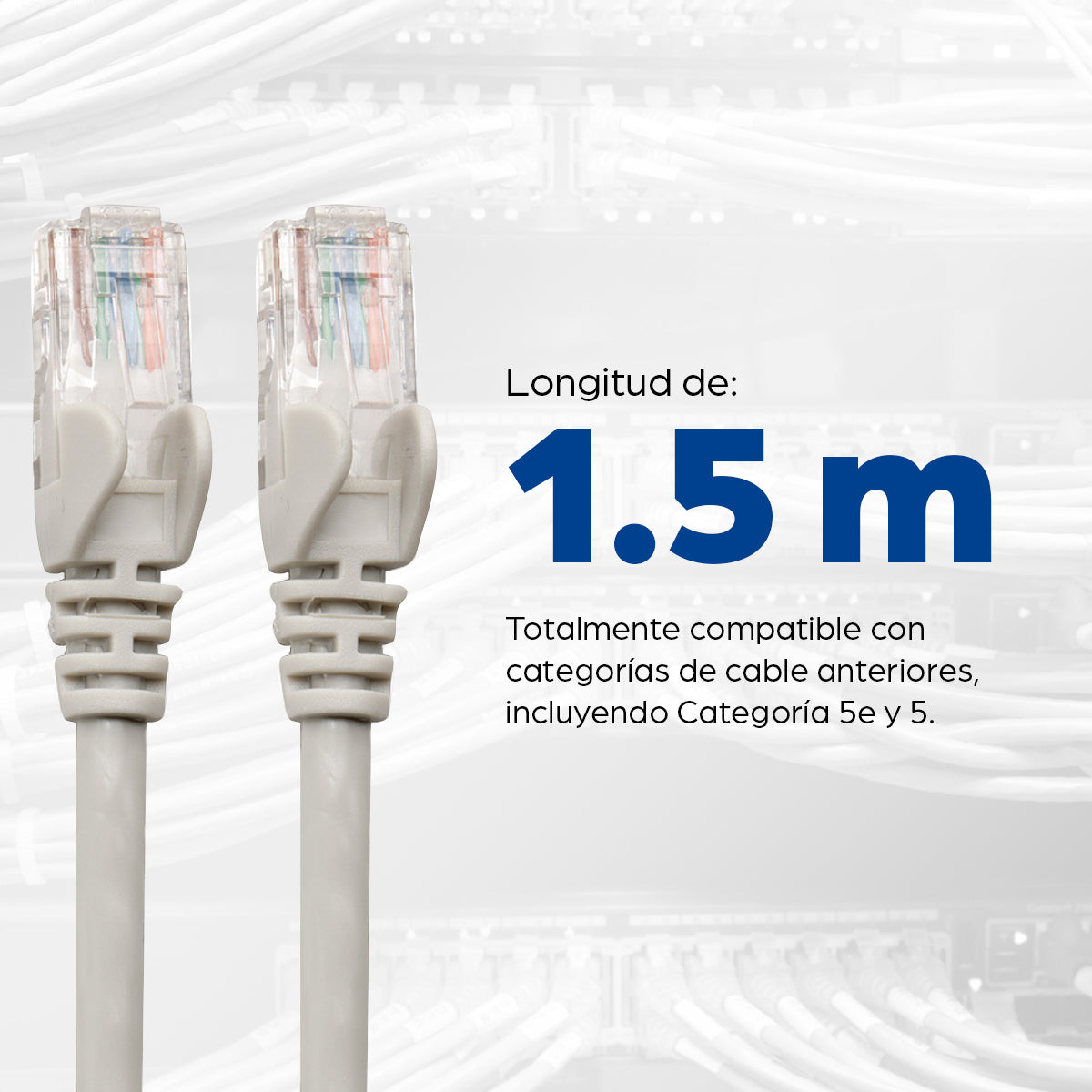 Intellinet Cable de red Cat6, UTP Cable Gris 1,5 m Cat6 U/UTP (UTP)