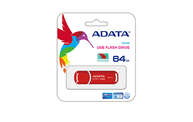 MEMORIA USB ADATA AUV150-64G-RRD 64GB ROJO