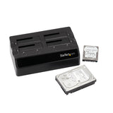 StarTech.com Base de Acoplamiento USB 3.0 de 4 Bahías SATA - Docking Station USB de Discos Duros o SSD SATA III de 2,5/3