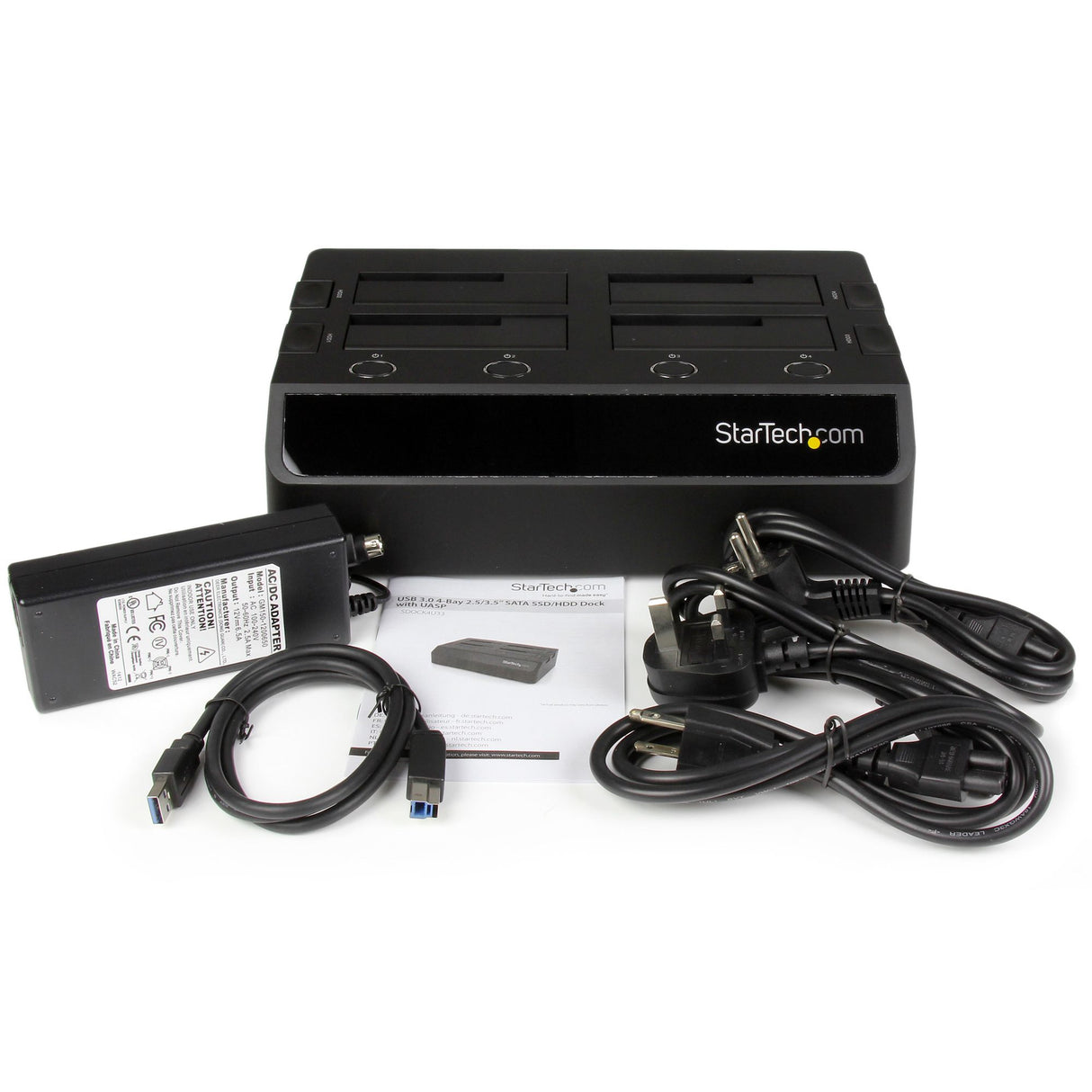 StarTech.com Base de Acoplamiento USB 3.0 de 4 Bahías SATA - Docking Station USB de Discos Duros o SSD SATA III de 2,5/3