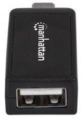 Manhattan Lector OTG de tarjetas con puerto USB 2.0. imPORT Link lector de tarjetas 480 Mbit/s Negro ABS sintéticos Si