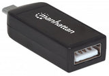Manhattan Lector OTG de tarjetas con puerto USB 2.0. imPORT Link lector de tarjetas 480 Mbit/s Negro ABS sintéticos Si