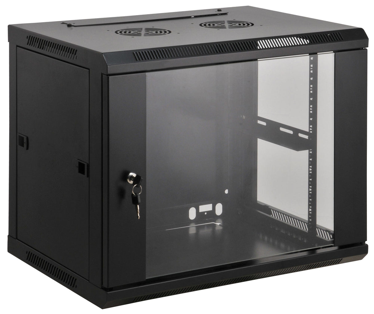 Intellinet Armoire réseau murale 19" (standard), 6U, profondeur 600 mm, noire, assemblée, charge max. 60 kg, utilisable sur bureau ou sol, profondeur utile 500 mm, porte métal et verre, panneaux latéraux amovibles Rack 6U Bastidor de pared 60 kg Negro