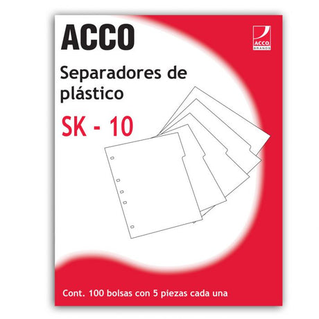 Separador Acco Sk-10 Plastico Carta Surtido 5 Divisiones - P0560 FullOffice.com