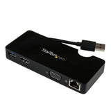 StarTech.com Replicador de Puertos USB 3.0 de Viajes con HDMI o VGA - Docking Station para Portátil Laptop Alámbrico USB 3.2 Gen 1 (3.1 Gen 1) Type-A 1 1