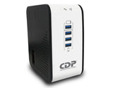 CDP R2CU-AVR1008 1000VA/500W AVR, 8 Salidas, 175 Julios, 4 Puertos USB, 120 Vac Regulador de Voltaje 92 - 144 V 50/60 Hz 6 A 120 V