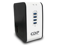 CDP R2CU-AVR1008 1000VA/500W AVR, 8 Salidas, 175 Julios, 4 Puertos USB, 120 Vac Regulador de Voltaje 92 - 144 V 50/60 Hz 6 A 120 V