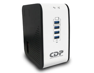 CDP R2CU-AVR1008 1000VA/500W AVR, 8 Salidas, 175 Julios, 4 Puertos USB, 120 Vac Regulador de Voltaje 92 - 144 V 50/60 Hz 6 A 120 V