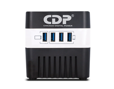 CDP RU-AVR604 600VA/300W AVR, 4 Salidas, 175 julios, 4 Puertos USB, 120 Vac Regulador de Voltaje 120 V 50/60 Hz 6 A 120 V