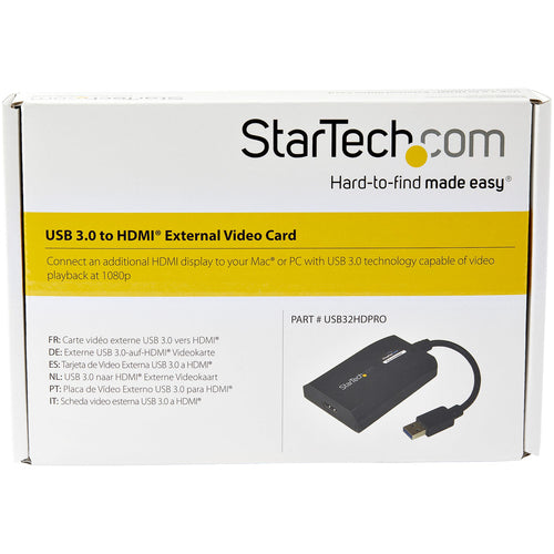 StarTech.com Adaptador USB 3.0 HDMI - Certificado con DisplayLink - 1920x1200 Adaptadores gráficos USB 3.2 Gen 1 (3.1 Ge