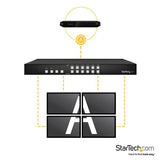 StarTech.com Switch Conmutador Matrix HDMI 4x4 con Multivisor Videowall o Imagen e Imagen PAP conmutadores de vídeo HDMI 8 4 4