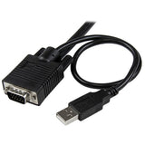 StarTech.com Switch Conmutador KVM de Cable con 2 Puertos VGA USB Alimentado por USB con Interruptor Remoto interruptores kvm 2 USB USB VGA
