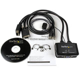 StarTech.com Switch Conmutador KVM de Cable con 2 Puertos VGA USB Alimentado por USB con Interruptor Remoto interruptores kvm 2 USB USB VGA