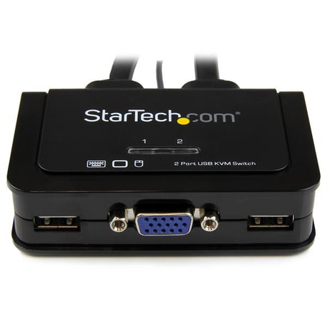 StarTech.com Switch Conmutador KVM de Cable con 2 Puertos VGA USB Alimentado por USB con Interruptor Remoto interruptores kvm 2 USB USB VGA