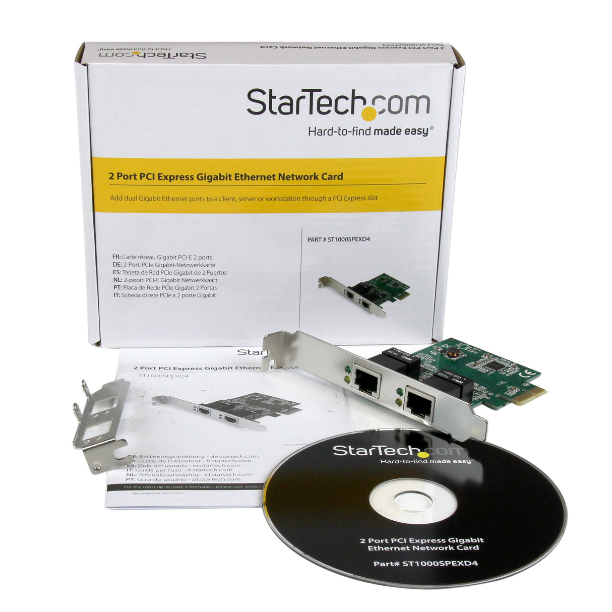 StarTech.com Adaptador Tarjeta de Red NIC PCI Express PCI-E de 2 Puertos Gigabit Ethernet RJ45, Interno, Alámbrico, 2000 Mbit/s