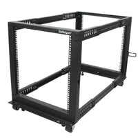 StarTech.com Rack 12U Móvil de Marco Abierto de 4 Columnas para Servidores - Rack de Cuatro Columnas de 19 Pulgadas para