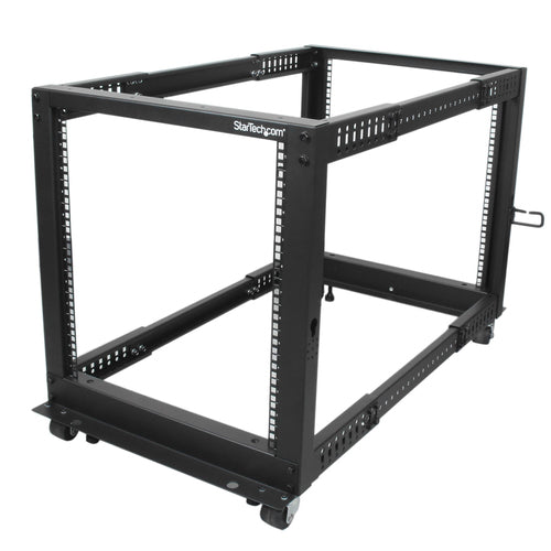 StarTech.com Rack 12U Móvil de Marco Abierto de 4 Columnas para Servidores - Rack de Cuatro Columnas de 19 Pulgadas para