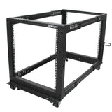 StarTech.com Rack 12U Móvil de Marco Abierto de 4 Columnas para Servidores - Rack de Cuatro Columnas de 19 Pulgadas para