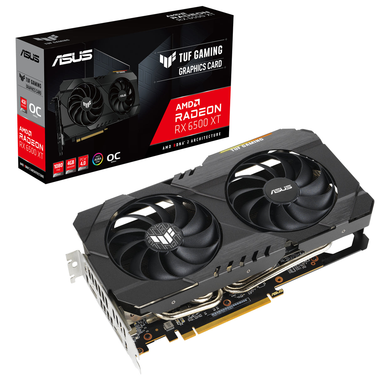 ASUS TUF Gaming Radeon RX 6500 XT OC Edition tarjetas gráficas AMD Radeon RX 6500 XT 2825 MHz 2825 MHz