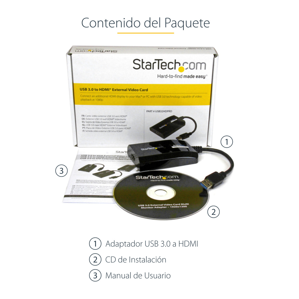StarTech.com Adaptador USB 3.0 HDMI - Certificado con DisplayLink - 1920x1200 Adaptadores gráficos USB 3.2 Gen 1 (3.1 Ge