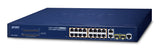 PLANET FGSW-1816HPS switch Gestionado L2 Fast Ethernet (10/100) Energía sobre Ethernet (PoE) Azul