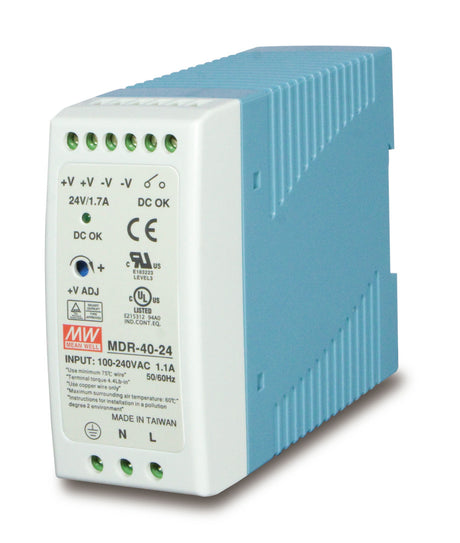 PLANET PWR-40-24 unidad de fuente de alimentación 40 W Azul, Blanco, 100-240 V, Sobrevoltaje, Sobrecarga