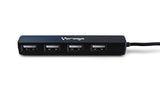 Vorago HU-100 hub de interfaz 480 Mbit/s Negro