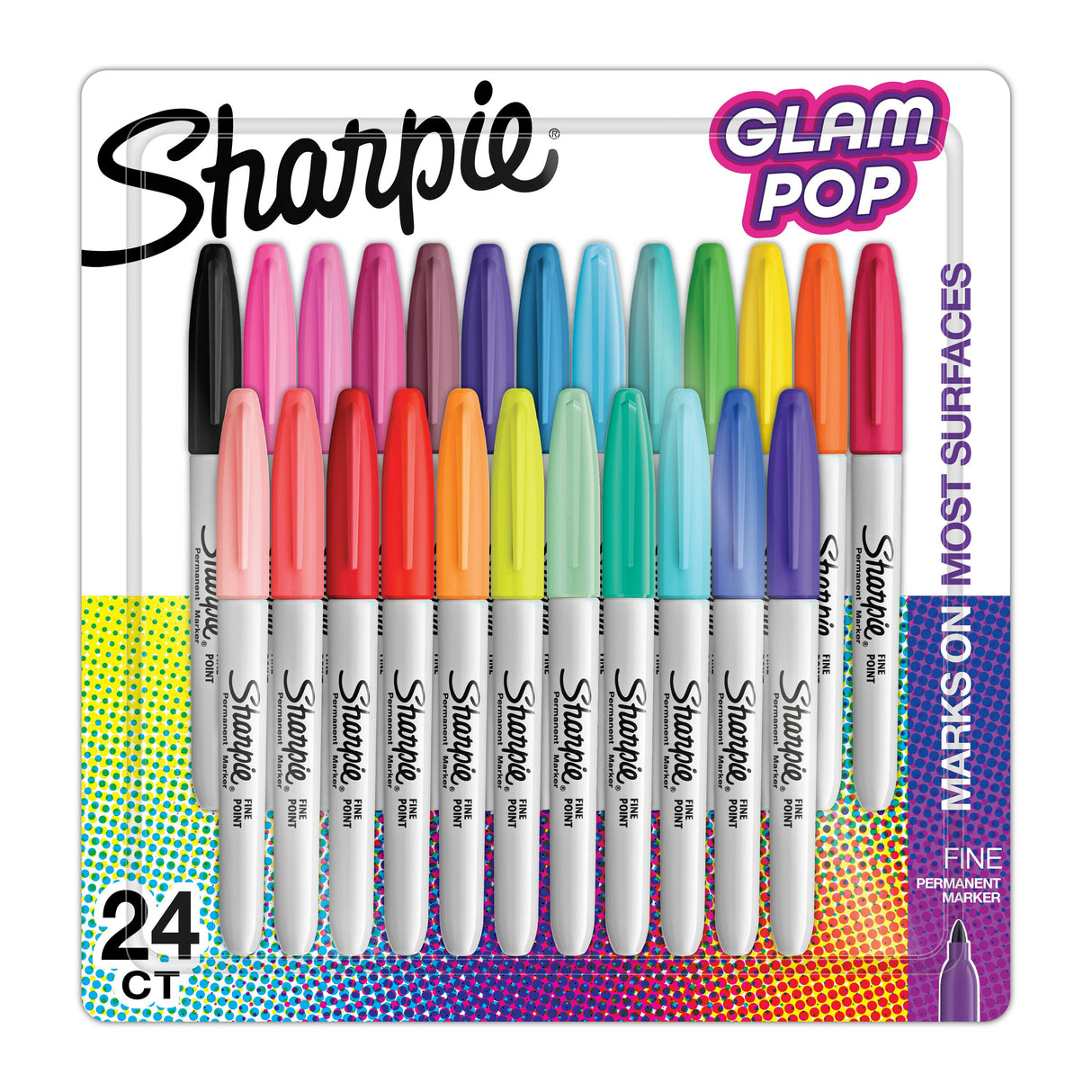 Sharpie Glam Pop marcador 24 pieza(s) Punta fina Rojo