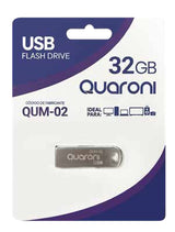 Quaroni QUM-02 unidad flash USB 32 GB USB tipo A 2.0 Acero inoxidable, Sin tapa