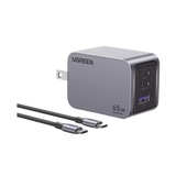 Cargador de 65W serie Nexode Pro | 3 Puertos de Carga Rápida | 2 USB-C | 1 USB-A | Tecnología GaNInfinity | PD3.1 de 65W / QC4.0 | Tecnología de Protección Térmica | Optimiza la Carga | Caja de Aluminio | Incluye Cable U
