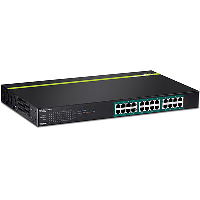 TRENDnet 24-Port Gigabit PoE+ Switch, 24 x Gigabit PoE+ Ports, 370W Power Budget, 48Gbps Switch Capacity, RackMount Kit 