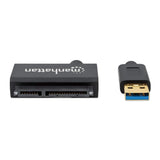 Manhattan Adaptador USB-A a SATA para 2,5", cable 42 cm, macho a macho, 5 Gbps (USB 3.2 Gen1 / USB 3.0), compatible con LBA de 48 bits, negro, 3 años de garantía tarjetas y adaptadores de interfaz USB tipo A SATA Negro 28 mm