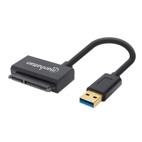 Manhattan Adaptador USB-A a SATA para 2,5", cable 42 cm, macho a macho, 5 Gbps (USB 3.2 Gen1 / USB 3.0), compatible con LBA de 48 bits, negro, 3 años de garantía tarjetas y adaptadores de interfaz USB tipo A SATA Negro 28 mm
