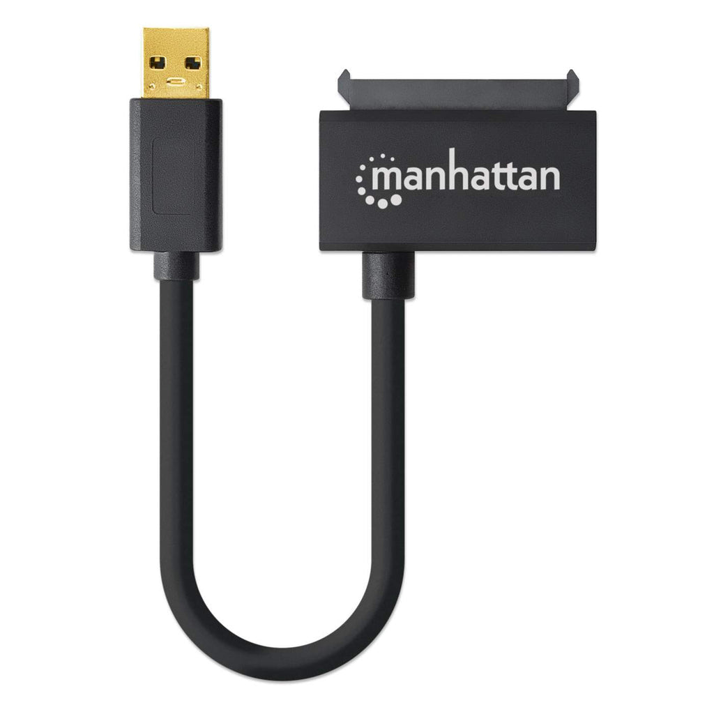 Manhattan Adaptador USB-A a SATA para 2,5", cable 42 cm, macho a macho, 5 Gbps (USB 3.2 Gen1 / USB 3.0), compatible con LBA de 48 bits, negro, 3 años de garantía tarjetas y adaptadores de interfaz USB tipo A SATA Negro 28 mm