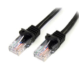 StarTech.com Cable de 3m Negro de Red Fast Ethernet Cat5e RJ45 sin Enganche - Cable Patch Snagless Cable Negro 3 m Cat5e U/UTP (UTP)
