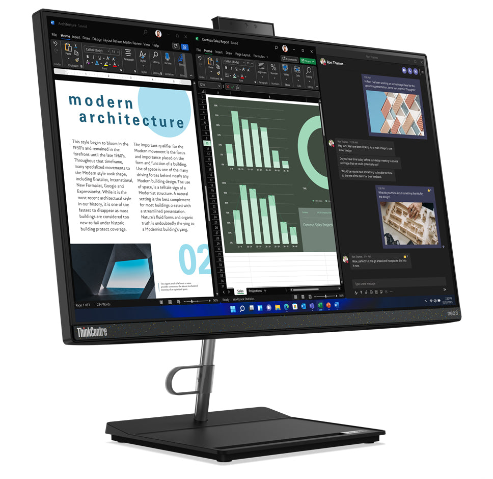 Lenovo ThinkCentre neo 30a all-in-one pcs 60,5 cm (23.8") 1920 x 1080 Pixeles Full HD 16:9