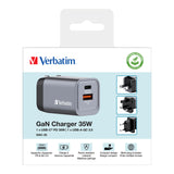 Cargador Verbatim de pared GaN - 2 puertos 35 W