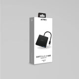 Acteck Shift Plus AH445 Alámbrico USB 3.2 Gen 1 (3.1 Gen 1) Type-C Negro, 100 W, 10.2 Gbit/s