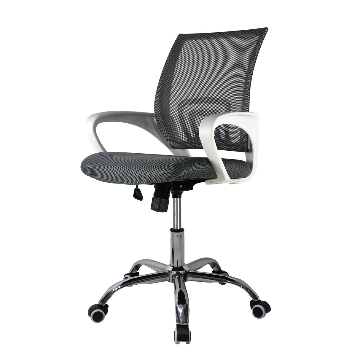 mundo in Silla Ejecutiva 107 Mesh Gris asiento acolchado respaldo acolchado, Cromo, 570 mm
