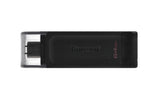 Kingston Technology 64GB USB-C 3.2 Gen 1 DataTraveler 70 Memoria Flash 64 GB USB Tipo C 3.2 Gen 1 (3.1 Gen 1) Tapa