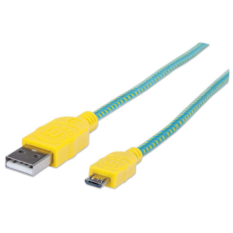 Manhattan Cable Micro-B USB de Alta Velocidad con recubrimiento textil Cable USB 2.0 USB A Micro-USB B Macho/Macho