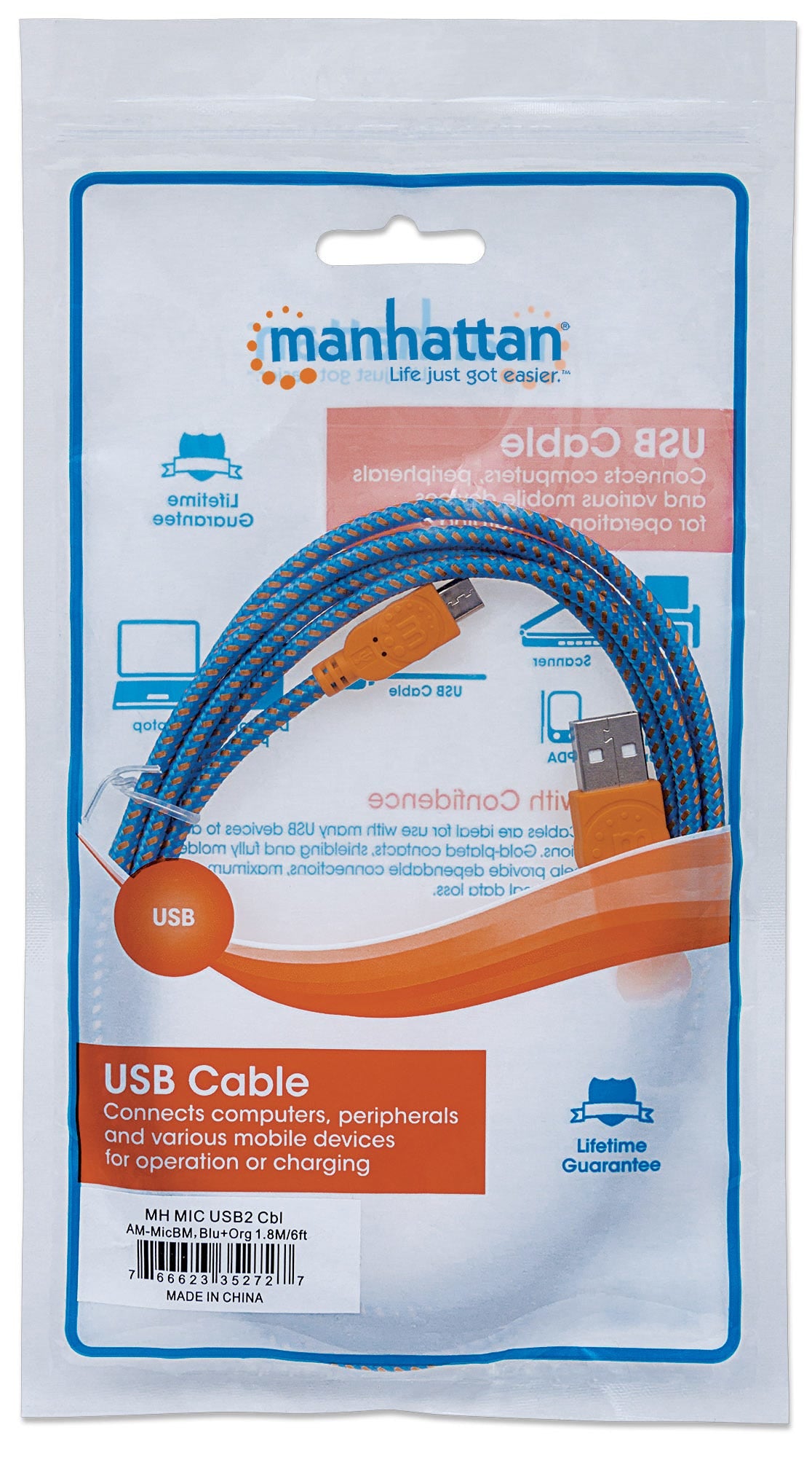 Manhattan 352727 Cable USB 2.0 USB A Micro-USB B Macho/Macho