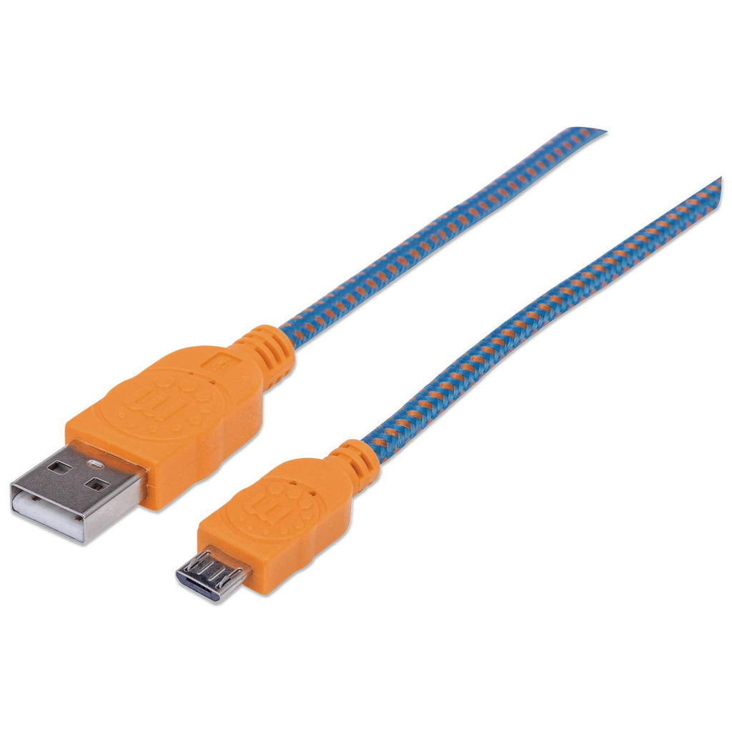 Manhattan Cable Micro-B USB de Alta Velocidad con recubrimiento textil Cable USB 2.0 USB A Micro-USB B Macho/Macho