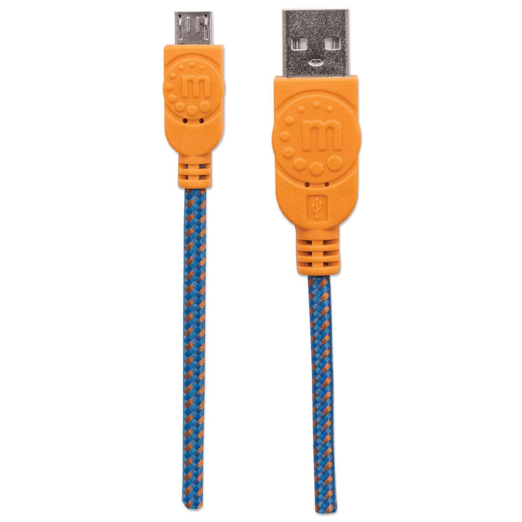 Manhattan Cable Micro-B USB de Alta Velocidad con recubrimiento textil Cable USB 2.0 USB A Micro-USB B Macho/Macho