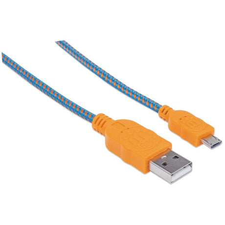 Manhattan Cable Micro-B USB de Alta Velocidad con recubrimiento textil Cable USB 2.0 USB A Micro-USB B Macho/Macho