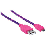 Manhattan Cable Micro-B USB de Alta Velocidad con recubrimiento textil Cable USB 2.0 USB A Micro-USB B Macho/Macho