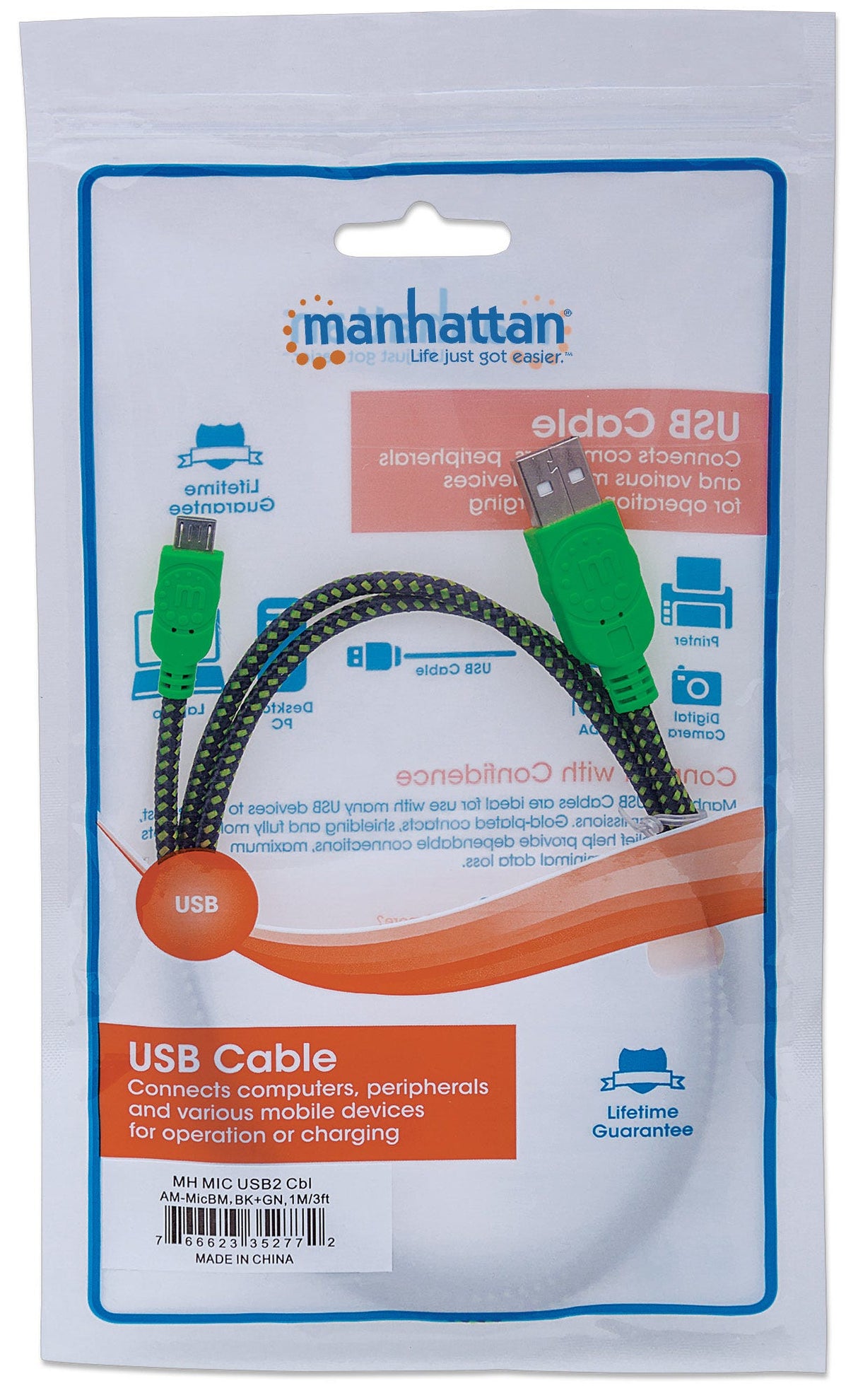 Manhattan 352772 Cable USB 2.0 USB A Micro-USB B Macho/Macho