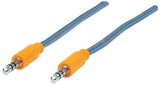 Manhattan Cable de audio con recubrimiento textil Cable 1 m 3,5mm Macho 3,5mm