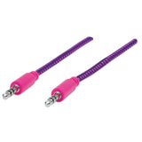 Manhattan Cable de audio con recubrimiento textil Cable 1 m 3,5mm Macho 3,5mm